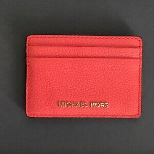 EUC Michael Kors Pink Pebbled Leather Cardholder